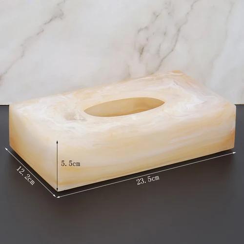 1pc Resin Tissue Box Living Room Desktop Decor Coffee Table Tissue Storage Box Bathroom Decoration Accessories Toilet Utensils
