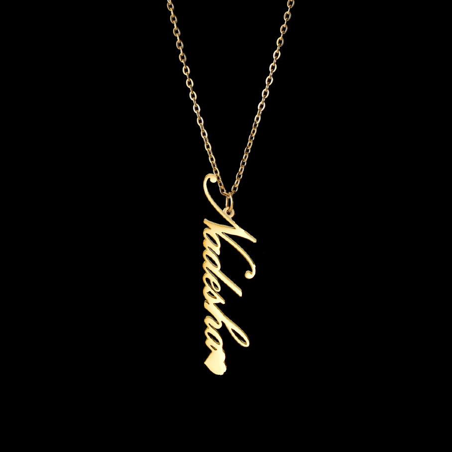 Atoztide Personalized Custom Name Necklaces One Hole Nameplate Pendant for Women Stainless Steel Link Chain Jewelry Gift