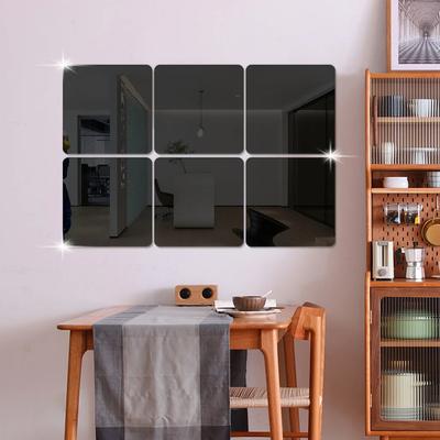 Square 3D Mirror Sticker Home Decoration Acrylic Self-adhesive Suitable for Bedroom Living Room Practical Decoration
