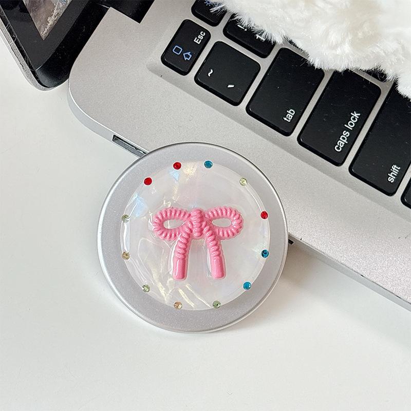 Dopamine Bear Bow Magnetic Cell Phone Airbag Holder Rhinestone Internet Celebrity Female Style