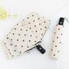 Fully Automatic Folding Polka Dot Umbrella UV Sun Protection Sun Umbrella Parasol Vinyl Simple Rain Dual-purpose Umbrella
