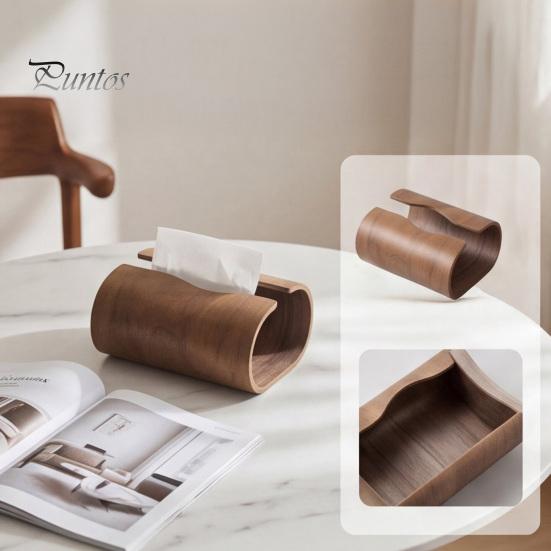 Practical Napkin Holder for Living Room Tissue Box Holder, Natural Wood Storage Organizer, Decorative Rectangular Desktop Case Office Desk Dispenser,