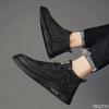 New high top Men's Shoes Casual comfort leather shoes Lace up Fashion board shoe Trendy waterproof Male Boots Zapatos Homme