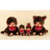 Sekiguchi Monchhichi Premium Standard SS Brown Girl Sitting Plush Toy 226788