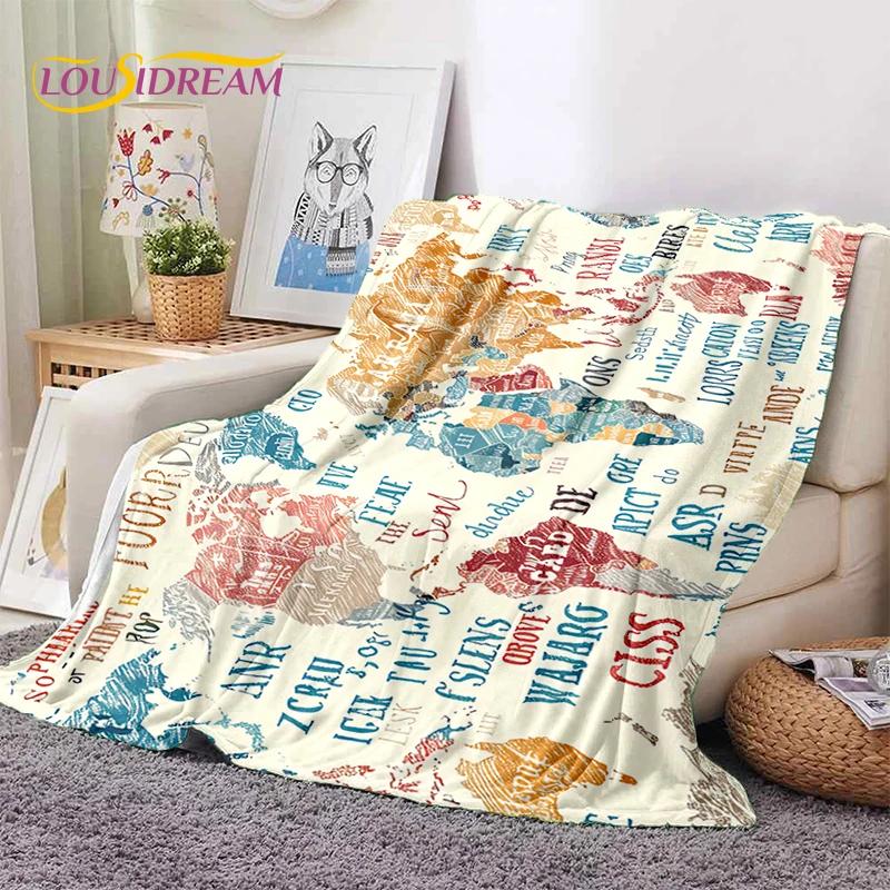 Retro Antike Seekarte Kraft Weltkarte Kompass Weiche Decke, Weiche Überwurfdecke für Zuhause Schlafzimmer Bett Sofa Abdeckung Kind