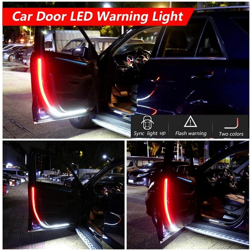 120CM Car Door Opening Warning Light Anti-rear-end Collision Safety Car Door Light 12V LED Decoration Light Car Accessories