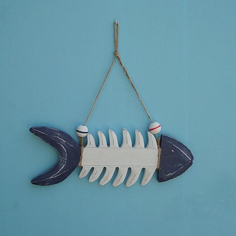 1 Mediterranean Wood Fish Bone Fishbone Welcome To Hang In The Wall of The Ornaments Wall Decoration