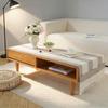 Machine Washable Cotton Linen Tassel Coffee Table Tablecloth with Pockets