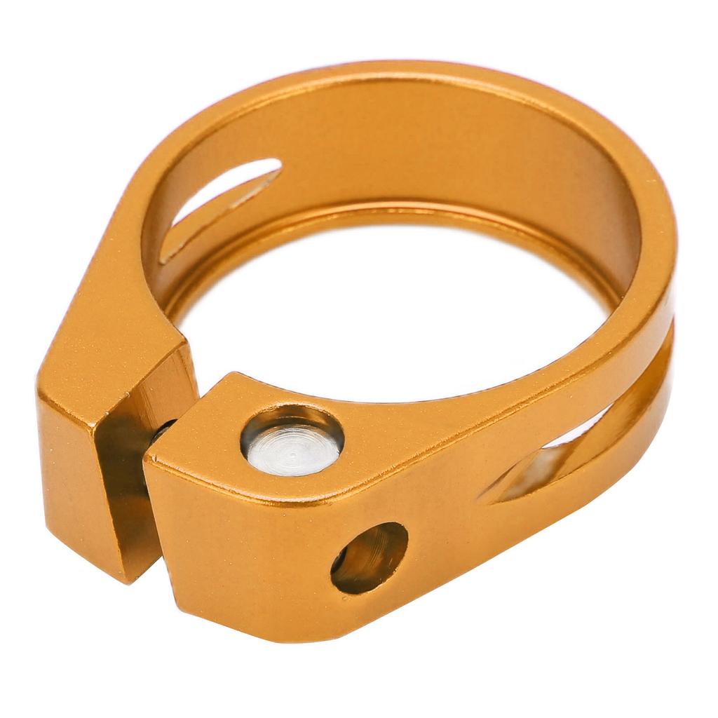 Bike Seat Post Clamp Aluminium Alloy Mountain Bike Quick Release Seatpost Collar for Cycling EnthusiastsGold