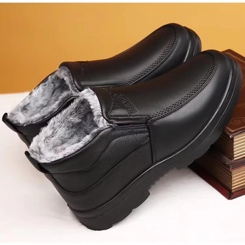 Winter Cotton Shoes with Added Fleece Thickened Insulation for Men's Winter Wear Cotton Shoes for Windproof Men's Boots