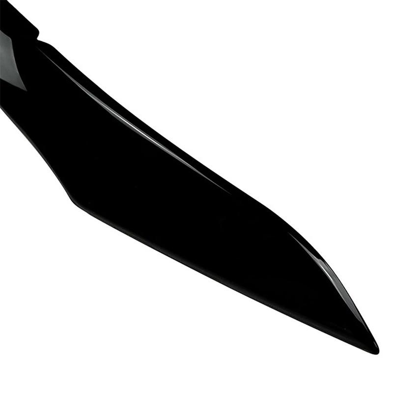 2Pcs Glossy Black Car Front Headlight Eyebrow Eyelid Cover for BMW 1 Series F20 F21 Standard Pre-facelift 2011-2014