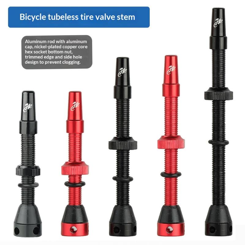 Bicycle F/V Tubeless Valve 44 60 80Mm For Bike Aluminum Alloy Pole Brass Core Integrated Rectangle Base Valve Cycling Parts