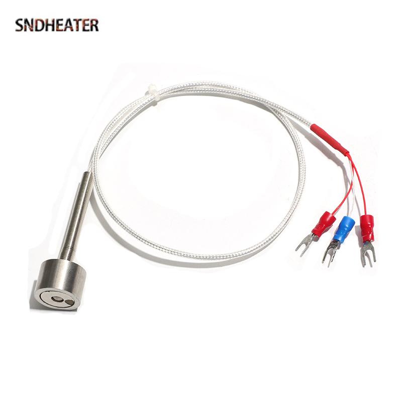 SNDHEATER Magnetic Adsorption Type K Thermocouple PT100 1M 2M 3M Wire Stainless Steel Hammer Temperature Test Probe with Plug