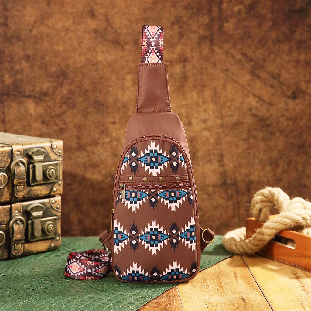European and American Amazon Independent Station TK Aztec Bohemian Style Chest Bag Cross Shoulder Single Shoulder Women's Bag
