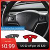 Car Sticker Tesla ABS Car Steering Wheel Center Badge Sticker Interior Auto Decoration Decal For Tesla Model 3 Model S Model X Y