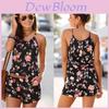 Stylish Women's Backless Jumpsuit With Pockets And Floral Design For Effortless Fashion