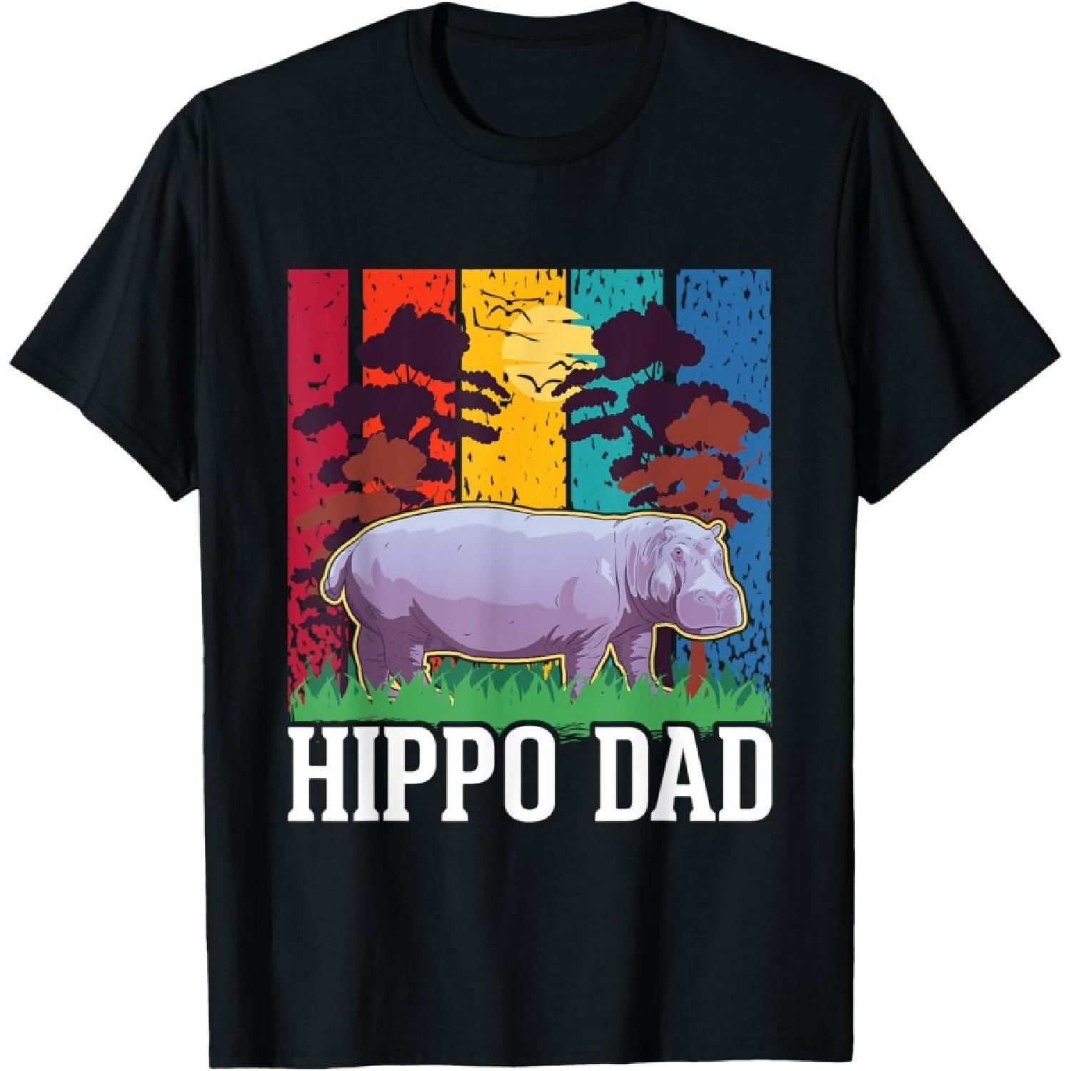 Hippopotamus Dad Hippo Hippopotamus T-Shirt S