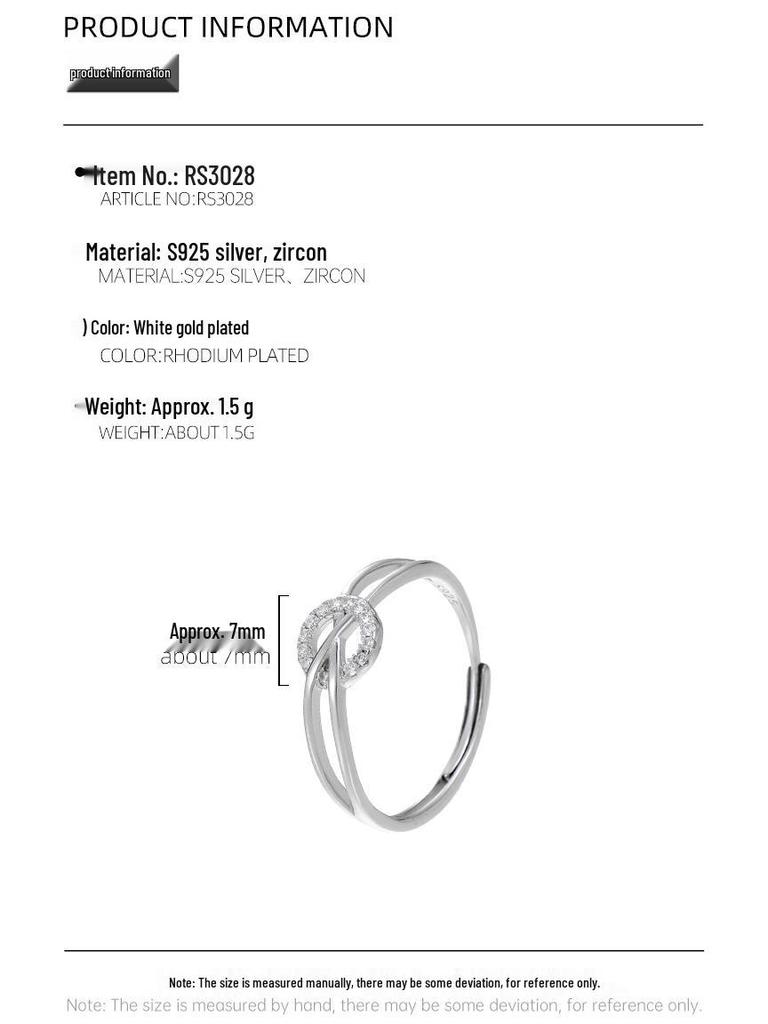 Adjustable S925 Silver Luxury Full Diamond Cross Ring for Women’s Index Finger