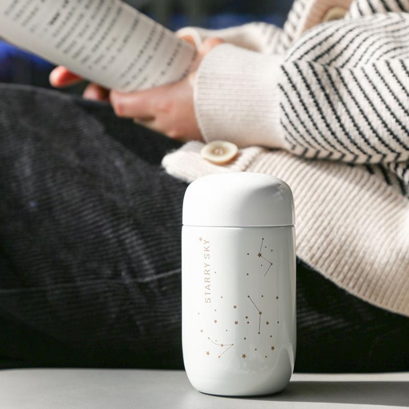 Termo Portátil de Acero Inoxidable 304 200ML Botella Térmica Taza Termo para Café Cielo Estrellado Mini Tazas de Bolsillo Exterior a Prueba de Fugas