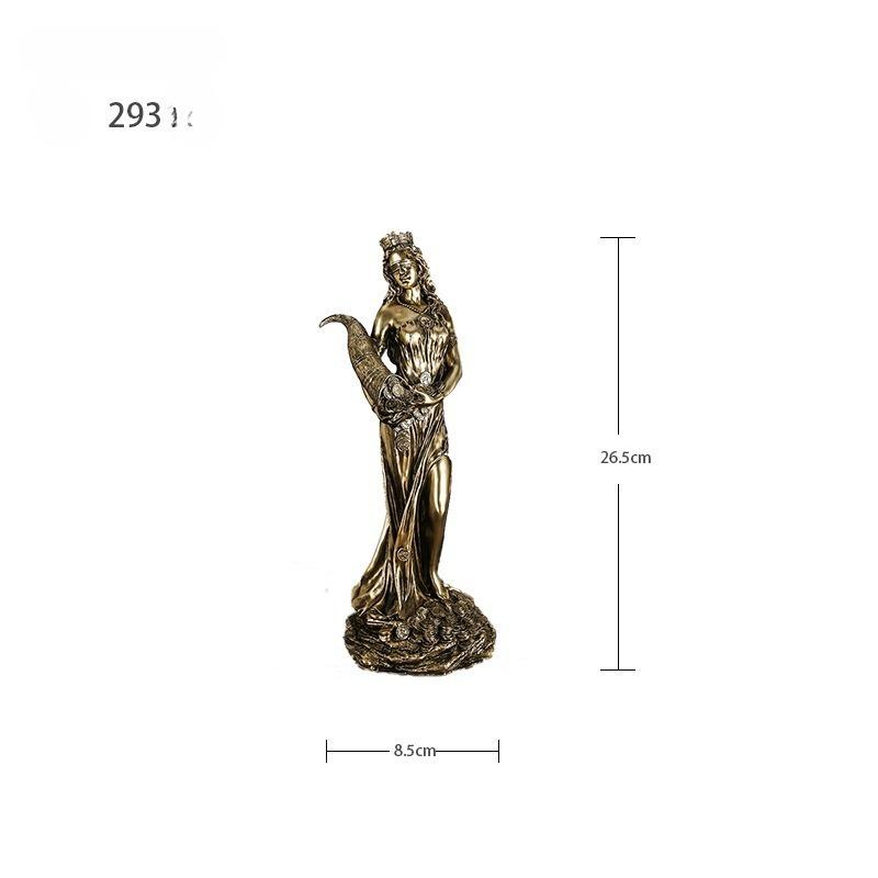 

Fortuna Statue Goddess of FortuneVintage Blue Luck Sculpture Luck Decoration for Home Gift LightFigurine Ornament Fengshui Craft