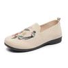 Beijing Style Women's Embroidered Cloth Shoes - Non-Slip, Lightweight, Breathable, Fly-Knit Sole for Middle-Aged and Elderly.