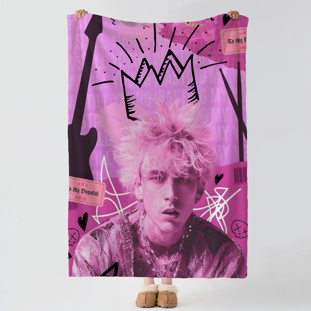 Music M-Machine Gun Kelly-Y Throw Thick Comfort Flannel Quilt, Multi-scene Use Indoor Outdoor Daily Nap