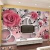 3d Stereo Relief Flower Photo Wallpaper Circle Modern Simple Mural Dining Room Living Room Sofa Background Wallpaper