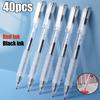 40pcs Quick-Drying Gel Pen 0.5mm Black Ink Back To School Stationery Office Writing Stationery Student Exam Signature Pen Comfortable Grip Statione
