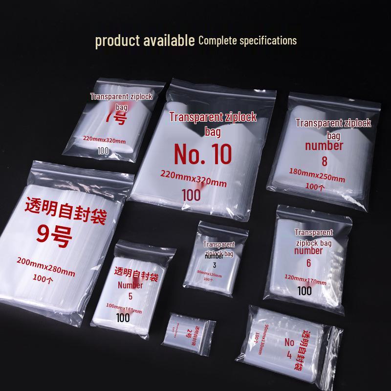 Transparent Zipper Lock PE Self-Sealing Bags for Food and Jewelry