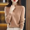Women's Cashmere Half-Turtleneck Sweater - Thick, Loose, All-Match Wool Knit Pullover for Autumn and Winter