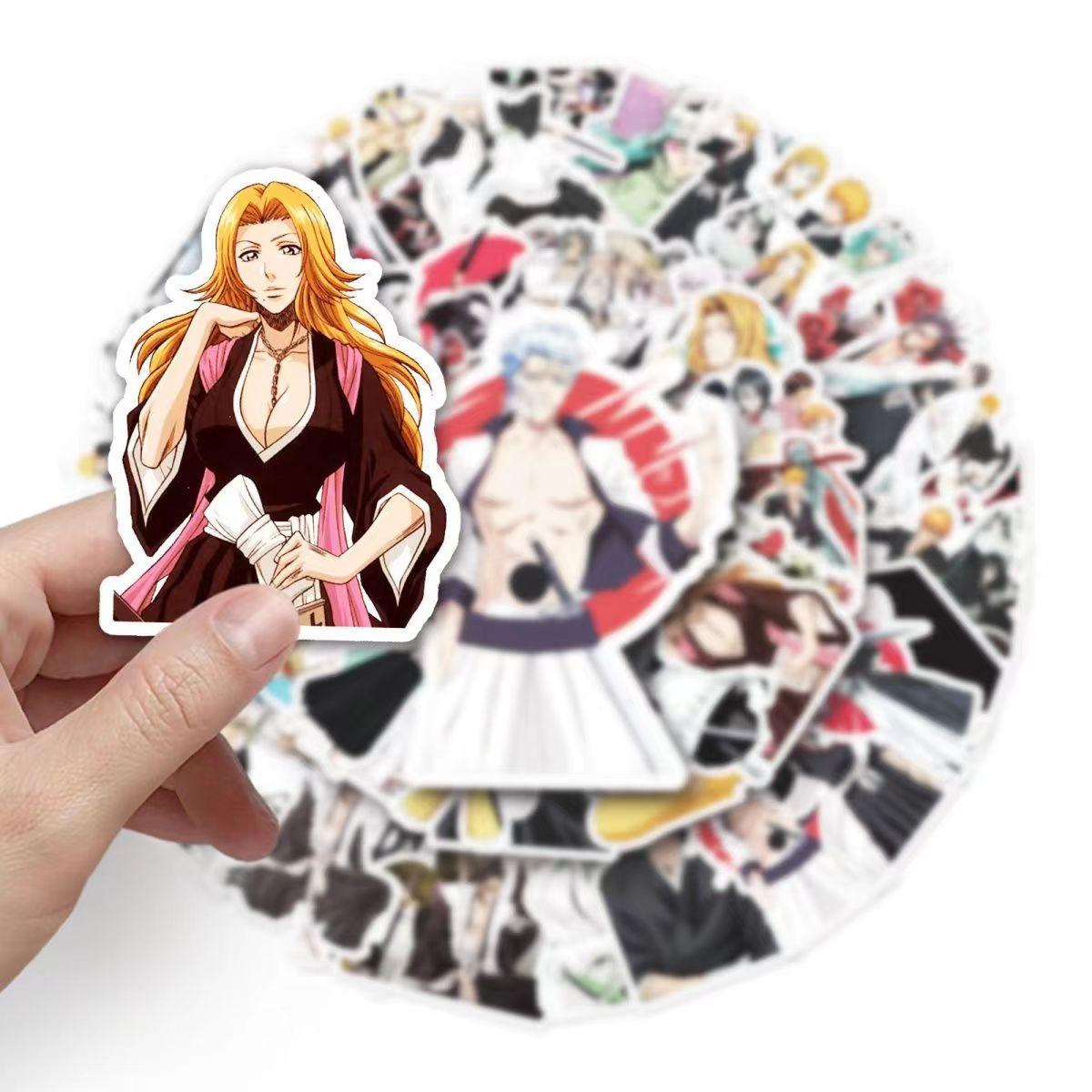 Разноцветные наклейки BLEACH, 50 шт. (не повторяется), водостойкий и солнцезащитный крем.