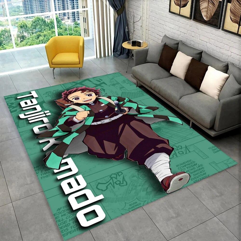Kamado Nezuko Demon Slayer Anime Area Teppe, Teppe Teppe for Stue Barn Soverom Sofa Dørmatte Dekor, Barn Sklisikker gulvmatte