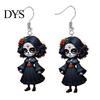 Unique Halloween Jewelry Witch Earrings, Gothic Drop Lightweight Acrylic Pendant Dark Style Earrings for Women Girls Day of The Dead Accessories