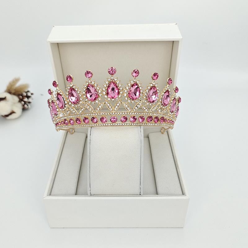 European Style Bridal Crown Accessories Tiara Wedding Dress Tiara Alloy Rhinestone Headband Queen Birthday Party Crown