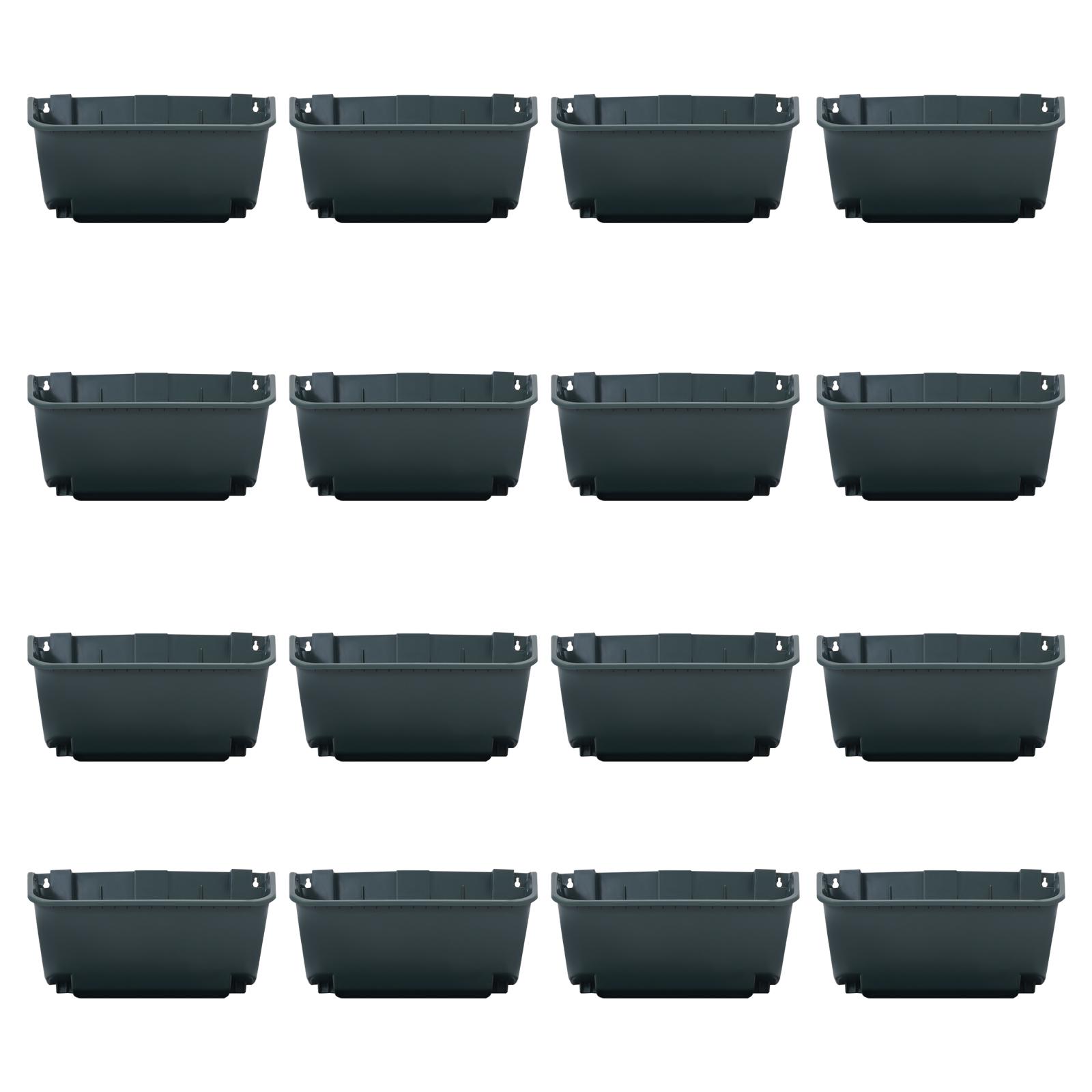 

Набор из 16 подвесных вертикальных кашпо для сада, 13-дюймовый настенный кашпо для сада, самополивающийся горшок для растений на балконе, для овощей, фруктов, трав Medium зелёный