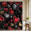 1pc of Valentine's Day Special Edition Shower Curtain, Includes 12 Hooks, 70.87x70.87inch Bathroom Curtain for Home Decoration