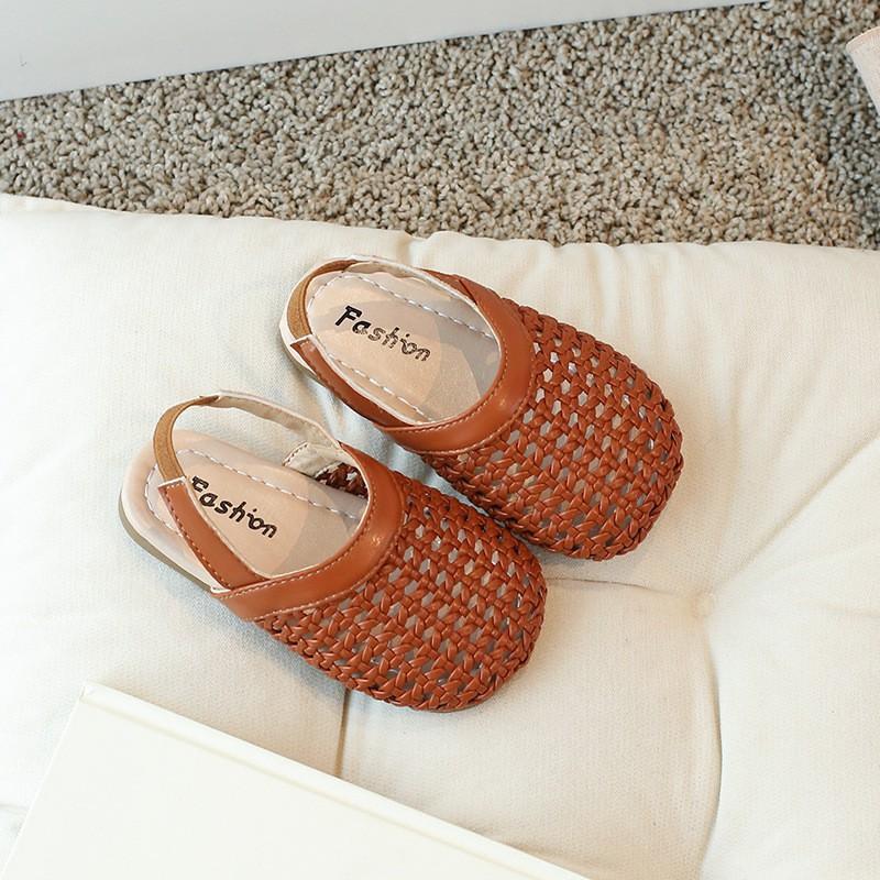 Girls Open-Toe Roman Sandals Soft Sole Slip-On Kids Shoes Beach Outdoor Daily Wear