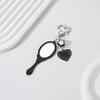 Retro Handle Mirror Element With Heart Keychain Exquisite Patterned Small Mirror Car Pendant Creative Bag Charms Hanging