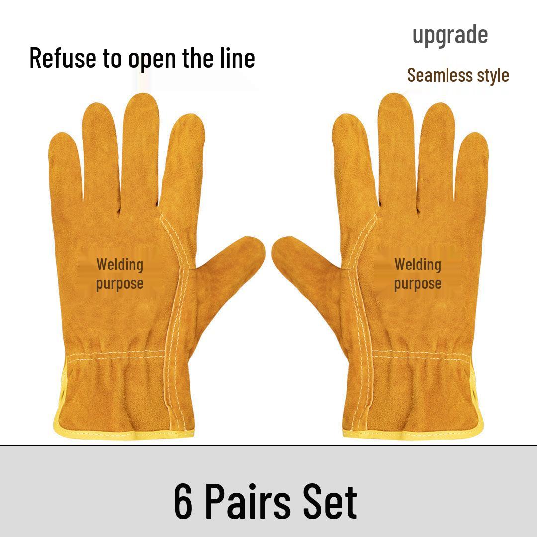 

Cowhide Wear-Resistant Welding Gloves - Anti-Scald, Soft, Protective Labor Gloves