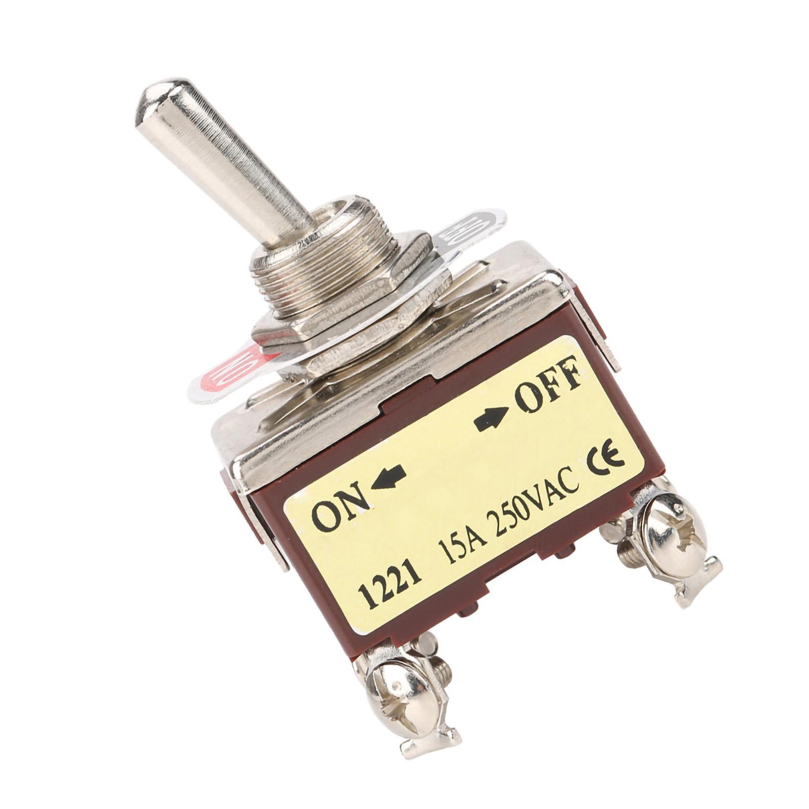 

5 шт. Перемикач тумблер Вкл Викл 2 положення 4 контакти 12 мм кріплення 15А 250В змінного струму