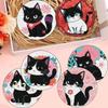 8 Bucăți/set de Suporturi de Pahar cu Model Pisică Pictat cu Diamante, Suporturi de Pahar DIY cu Suport, Potrivite pentru Începători și Adulți, Cadouri Consumabile Artă și Meșteșuguri