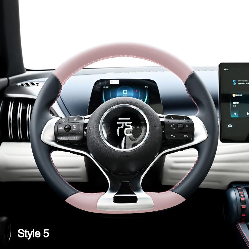 High Hand Sewing Stitching Car Steering Wheel Cover For BYD ATTO 3 Yuan Plus 2025 2025 2025 Nappa Leather Auto Interior Wrap