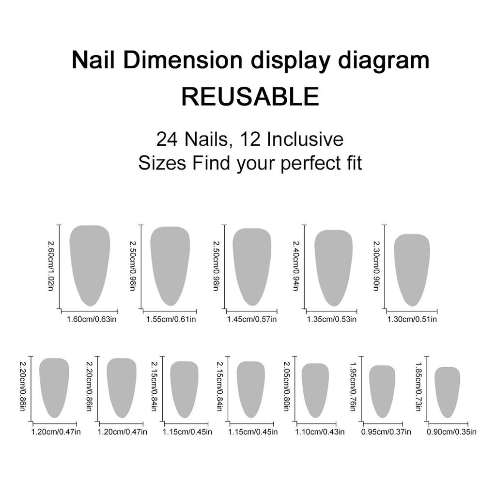 Medium Almond French White Press-On Acrylic Nails