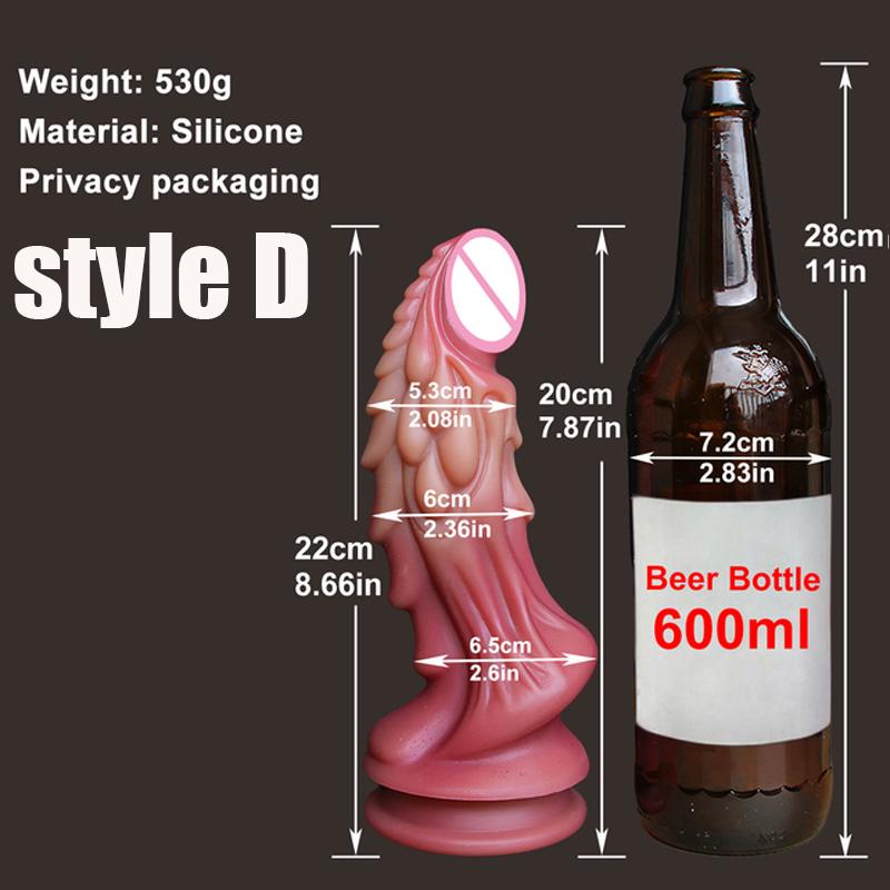 Erotic Soft Silicone Animal Dildo Sucker Cock Lesbian Double Masturbator Penis Butt Plug Male Female Sex Toy