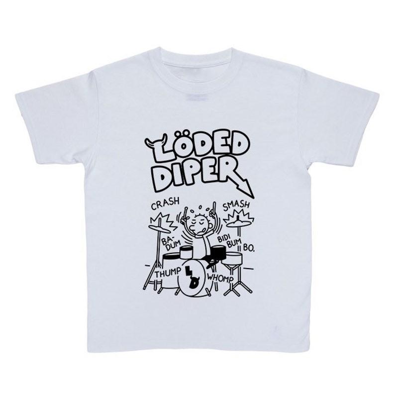 Rock Punk Tops LODED DIAPER Print Crew Neck Short Sleeve Vintage Y2k Fashion Tshirt Casual Loose Streetwear Fans Gift Unisex