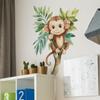 Cute Monkey Climbing Tree Wall Sticker Self-Adhesive Removable for Bedroom Living Room Hallway Closet Dorm Home Decor Art