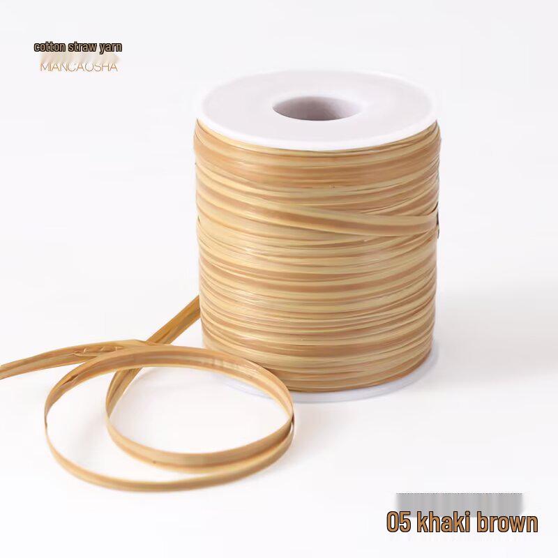 Water-Resistant Grass Raffia Yarn with Crochet Cotton Thread for DIY Hats & Beach Bags