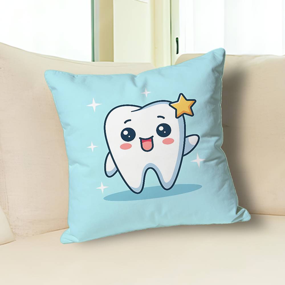 Dental Protect Tooth Cartoon Anime Celebrity Merchandise All-Match Printed Pillow Case Sofa Car Office Room Decoration Protector