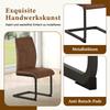 Set of 2 Brown Dining Chairs Made of Tech Fabric, Ergonomic Design, Comfortable and Aesthetic at the Same Time. Black Metal Legs.