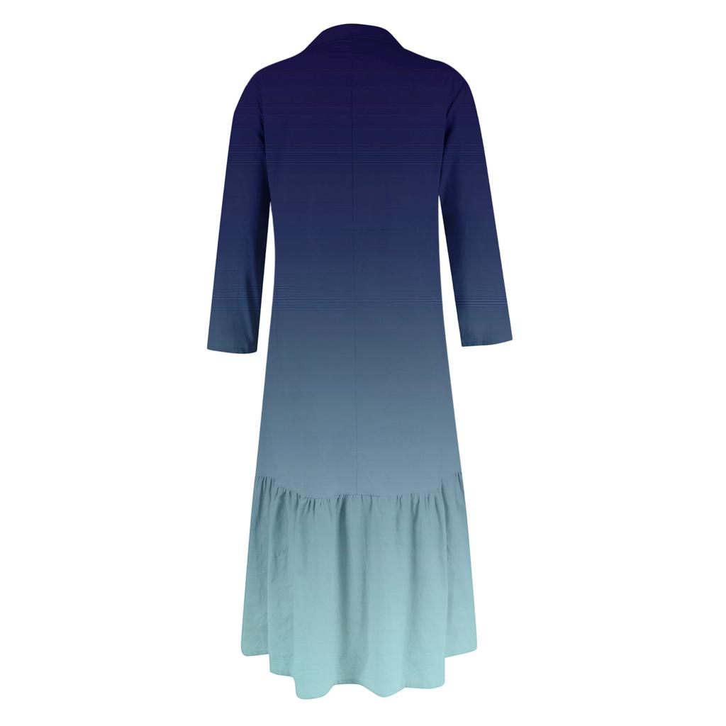 Women's Casual Loose Fashionable Gradient Color Printed Dress